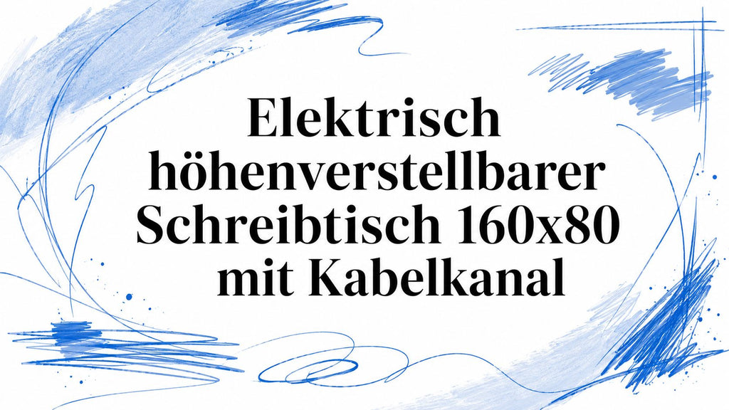 Elektrisch höhenverstellbarer Schreibtisch 160x80 mit Kabelkanal